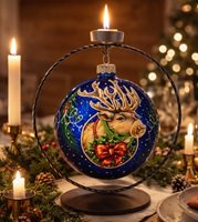 blå julekugle håndlavet fra Polen